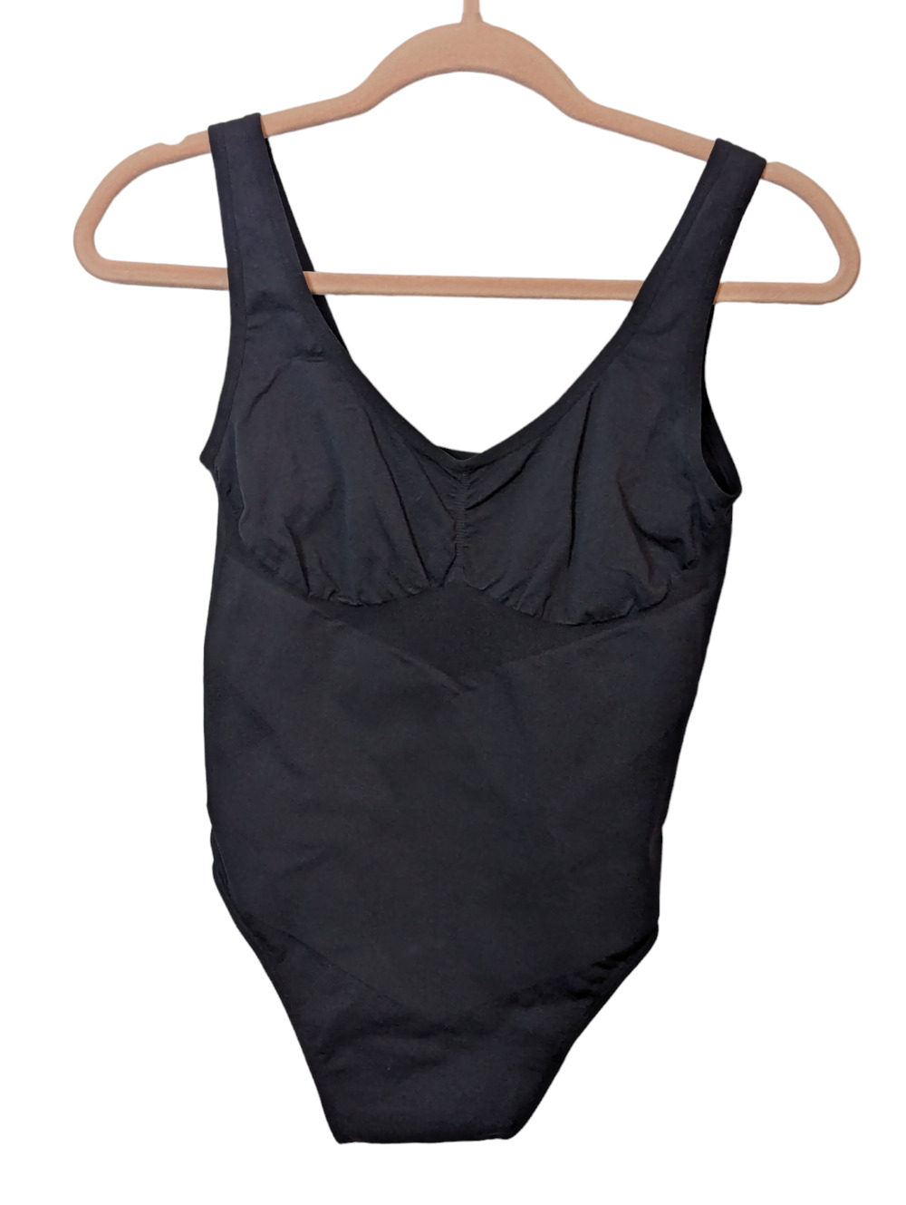 Sofia Intimates Black One Piece Body Shaper Snap Closure Size L